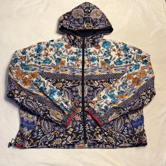 Johnny Was Active Betzy Floral Paisley Hooded Windbreaker, sz L - Picture 5 of 11